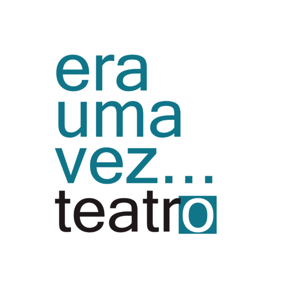 Logótipo Era Uma Vez... Teatro com letras azuis e negras.
