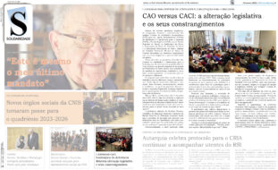 Cópia de duas páginas do jornal Solidariedade com destaque para a notícia de uma iniciativa dinamizada pela Associação do Porto de Paralisia Cerebral.