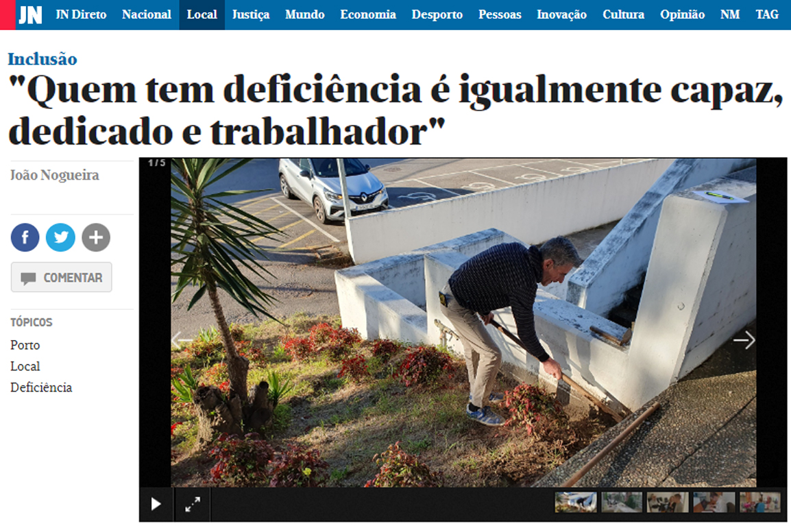 Cópia do site do Jornal de Notícias com divulgação de iniciativa do