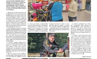 Cópia da página 20 da edição de 23 de março de 2023 do jornal Vivacidade. Notícia sobre o DuoDay da APPC acompanhada por quatro fotografias, sendo que cada uma das imagens retrata os participantes e locais onde, em Gondomar, se desenvolveu a atividade.