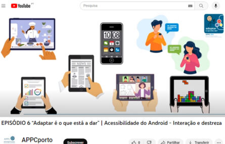 Cópia da página Youtube da APPC com o episódio 6 do “Adaptar é o que está a dar”.