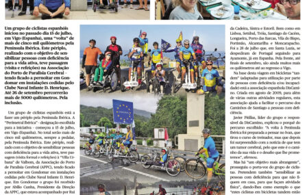 Cópia da página 6 da edição do jornal Vivacidade de 24 de agosto de 2023. Notícia a página inteira com título, duas fotografias em destaque e outras quatro imagens em coluna vertical.