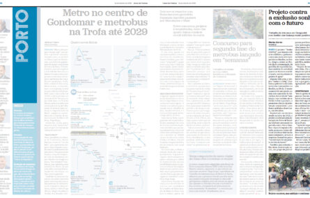 Cópia das páginas 22 e 23 do Jornal de Notícias. À direita, na página 23, destaque para notícia relativa à APPC e a um projeto desenvolvido nos três últimos anos. Mais pormenores em