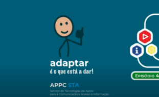 Captura de ecrã de vídeo. Imagem estilizada de um boneco