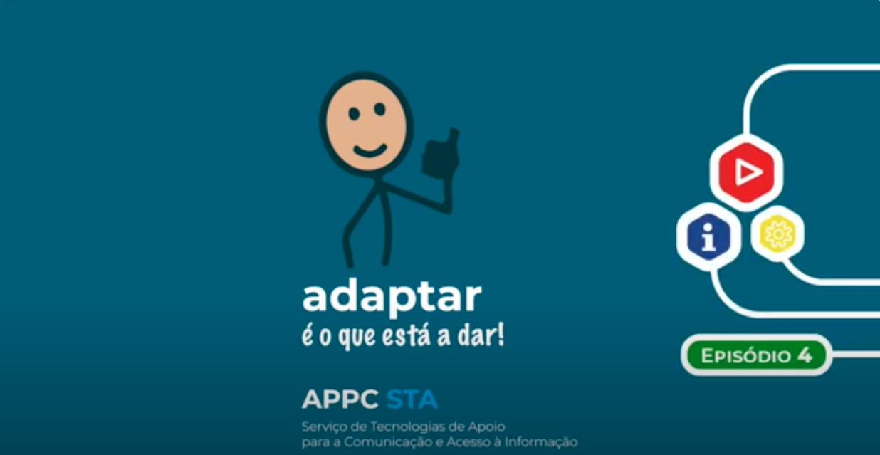 Captura de ecrã de vídeo. Imagem estilizada de um boneco