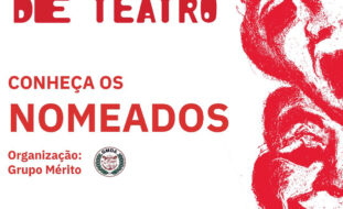 Cartaz, formato quadrado, com indicação dos nomeados da Jornada de Teatro do Grupo Mérito Dramático Avintense.