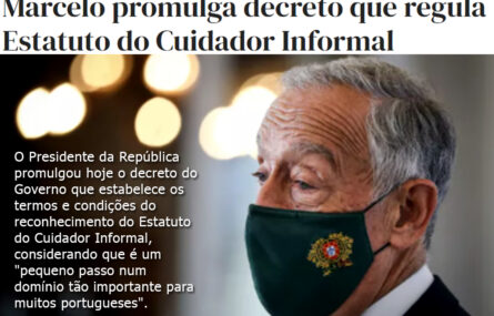 Imagem com parte do texto já divulgado na publicação. Fotografia de perfil de uma pessoa a usar máscara de proteção.