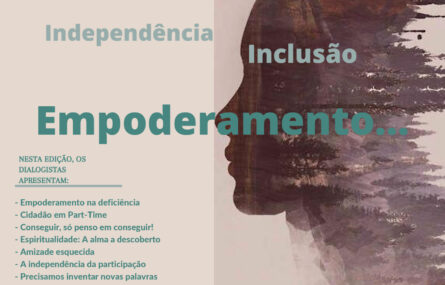 Cópia da primeira página de edição do jornal O Dialogista. Em destaque a palavra Empoderamento e uma imagem, graficamente editada, de um perfil.