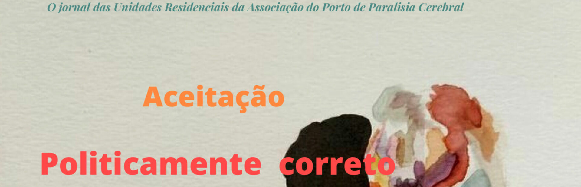 Cópia da primeira página de mais uma edição do jornal O Dialogista. Fundo da página em tom verde-acinzentado com pintura abstrata colorida. Listagem das principais notícias em destaque.