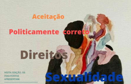 Cópia da primeira página de mais uma edição do jornal O Dialogista. Fundo da página em tom verde-acinzentado com pintura abstrata colorida. Listagem das principais notícias em destaque.