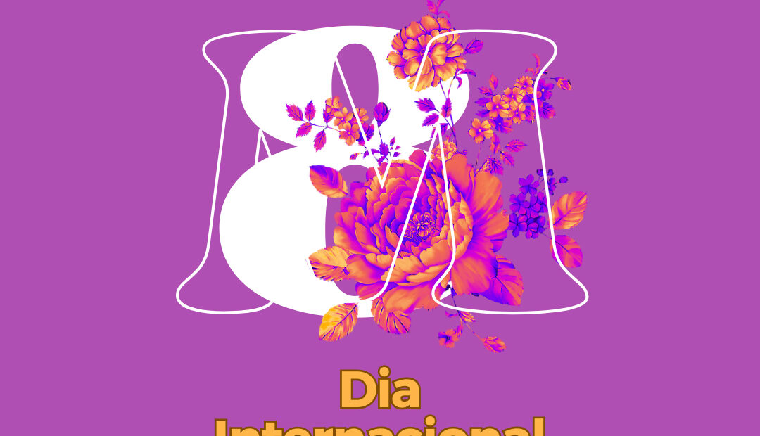 Imagem alusiva ao dia 8 de março, Dia Internacional da Mulher. Em rodapé indicação do sítio e redes sociais da APPC.